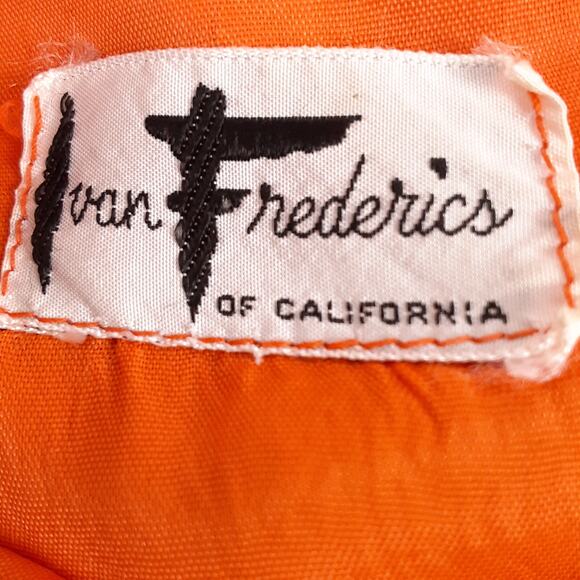 Ivan Frederics Orange Tan Plaid Retro Vintage Lined Sleeveless Dress Pleated M L - Picture 4 of 9